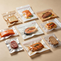 Sacs de conservation sous vide transparents gaufrés pour aliments et produits secs, thermoscellables, écologiques et biodégradables