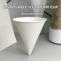 Gobelet conique jetable à paroi simple pour crème glacée, 5 oz, en papier blanc, avec revêtement PE ciré, qualité alimentaire, marque Brest, pour eau potable en aéroport