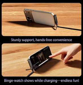 Support de téléphone pliable 240W avec câble de charge rapide |   Câble tressé Type-C vers Type-C compatible avec iPhone/Xiaomi/Ordinateur portable, charge rapide - Product Image 6