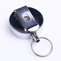 Porte-clés tactique portable en métal rétractable robuste pour le camping, porte-badge d'identification étanche en alliage de zinc pour la randonnée