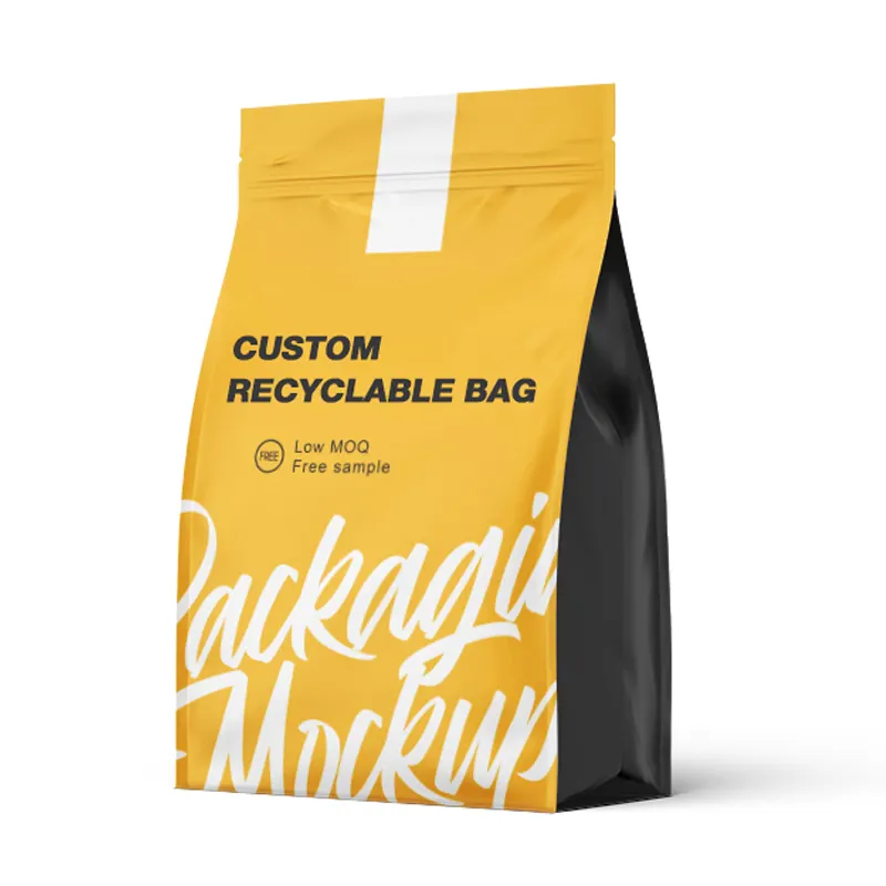 कस्टम Recyclable कॉफी बैग के साथ जिपर खाद्य ग्रेड पुन: प्रयोज्य कॉफी बैग पर्यावरण के अनुकूल 8 पक्षों सील पाउच