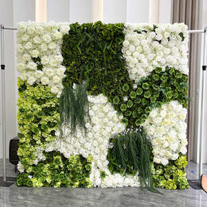 Muro <span class=keywords><strong>de</strong></span> Flores <span class=keywords><strong>de</strong></span> Seda en Capas 5D al por Mayor, <span class=keywords><strong>Fondo</strong></span> Floral Artificial Verde Degradado para Bodas, Día <span class=keywords><strong>de</strong></span> la Madre y Eventos - Product Image 5