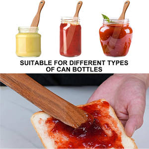 Utensilios de Cocina, Batidor de Masa Antiadherente con Mango Largo de Madera de Acacia, Espátula Delgada para Mezclar, para Masa Madre, Alcanza el Fondo del Tarro - Product Image 4