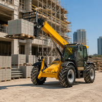 Chariot télescopique tout-terrain, chargeur télescopique compact, fonctionnement stable pour les travaux de construction en extérieur et les opérations agricoles