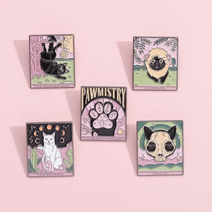 Vendita calda coloratissimo gatto tarocco serie spilla personalizzata forza <span class=keywords><strong>l</strong></span>'imperatrice <span class=keywords><strong>l</strong></span>'uomo impiccato spille in smalto della morte spilla per borse - Product Image 2