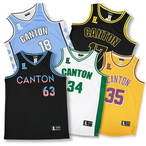 Venta al por mayor personalizado bordado número baloncesto Jersey malla hombres baloncesto Jersey