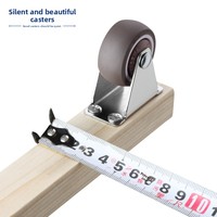 Roulette pivotante plate silencieuse de 1,5 pouce pour meubles, draisienne, lit d'enfant, skateboard, fixation étroite