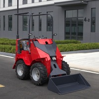 Mini chargeuse sur pneus avec livraison gratuite, moteur diesel Kubota 25 ch, débit hydraulique élevé, boîte de vitesses de chargeuse sur pneus, godet de 0,4 m3