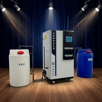 Cuve sous pression en acrylique transparent pour la production d'hypochlorite de sodium, avec pompe, moteur PLC et roulement, capacité de production de 125 L/heure, garantie visuelle d'un an