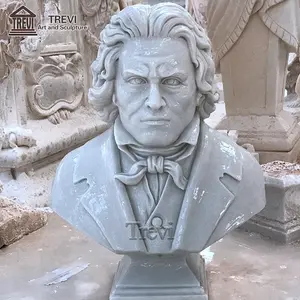 Op Maat Gesneden Marmeren Buste Beeld Gesneden Witte Beethoven Buste Sculptuur Te Koop