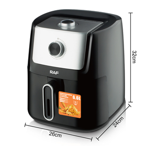 Freidora de aire caliente antiadherente clásica barata para hornear en casa de 6,6 l, freidoras de aire eléctricas sin aceite - Product Image 4