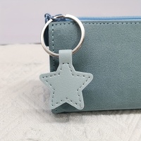 Porte-clés personnalisé en cuir PU en forme d'étoile, vente en gros, breloque de sac à dos, cadeaux promotionnels, support de clés de voiture