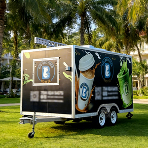 Carrito de Helados Móvil Totalmente Equipado con Barra de Remolque, Remolque de Comida Multifuncional para Snacks, Dulces y Papas Fritas - Product Image 1
