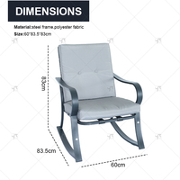 Ensemble de salon de jardin moderne en 3 pièces, fauteuil à bascule, table basse et chaises, ensemble de canapé à bascule d'extérieur