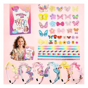 Hot Selling Girls Headwear Kit DIY Unicorn Flower Crown Charms Satin Mesh Craft Toy Birthday Present Bundle Pack - Product Image 1