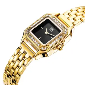 Uitzonderlijke Kwaliteit In Top Verkoop Vierkante Vrouwen Quartz Roestvrij Staal Waterdichte Horloges Van Guangzhou Horloge