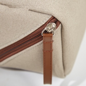 Sac de rangement en toile avec fermeture éclair, sac de voyage portable de grande capacité, sac de toilette - Product Image 3