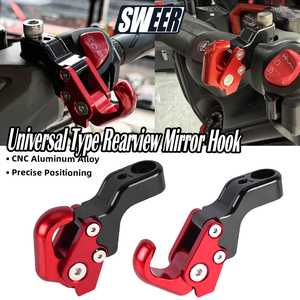 וו מתקפל מאלומיניום CNC אוניברסלי למראה אחורית של אופנוע, וו תלייה לקטנוע חשמלי, אביזר - Product Image 2