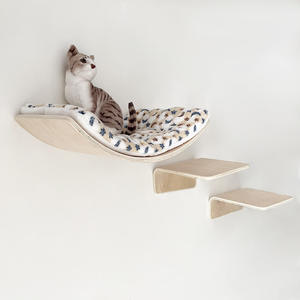 Ahşap kedi yatak ahşap kedi raflar için duvar yüzer kedi duvar mobilya ahşap <span class=keywords><strong>Pet</strong></span> yatak hamak ile rahat yastık - Product Image 1