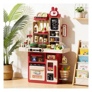 Children Cooking <b>Kitchen</b> Toy Station Plastic Pretend Oven Faucet <b>Shelf</b> Drawer Discovery Growth Parent Child Companionship - Product Image 5
