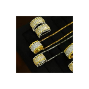 Collar con Colgante de Lujo Italiano LAVINA Premium Unisex Vintage, Chapado en Rodio Plateado con Circonita, 17 Pulgadas, para Boda - Product Image 1