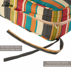 Khách sạn Vườn sofa sâu ghế Pad mật độ cao bọt ngoài trời ghế sọc đệm với Tie - Product Image 3