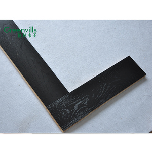 Usine de Guangzhou chêne blanc teinté noir parquet massif préfini - Product Image 6