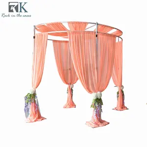 Circle Wedding Curtain Adjustable Pipe And Drape Pop Up Backdrop Stand