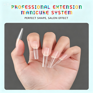 1000 <span class=keywords><strong>Uñas</strong></span> Postizas Acrílicas <span class=keywords><strong>de</strong></span> Estilo Francés en Forma <span class=keywords><strong>de</strong></span> Ataúd, Media Cobertura, 10 Tamaños, en Estuches <span class=keywords><strong>de</strong></span> Plástico Transparente, Pre-diseñadas - Product Image 5