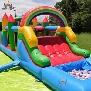 Parcours d'obstacles gonflable géant en PVC commercial coloré 7x4m, château gonflable combiné, château sportif, 20 personnes, garantie de 3 ans - Product Image 6