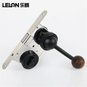 法式复古胡桃木圆形球形门把手锌合金室内磁力静音门锁套装适用于家居室内门 - Product Image 1