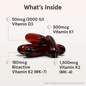 Vitamina D3 y VITAMINA K2 de marca privada de alta calidad. Promueven el desarrollo óseo y dental y mantienen la salud cardiovascular en cápsulas blandas. - Product Image 2