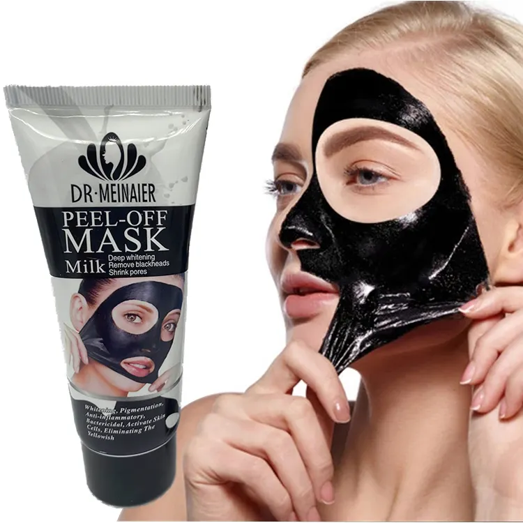 Oem Odm Biologische Mee-eter Peel Off Houtskool Zwarte Gezichtsmasker Voor Facial Skin Cleanser Melk Peel Off Masker
