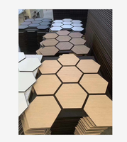 Panneau acoustique hexagonal Vigor Pet, panneau mural perforé en MDF auto-adhésif, panneau acoustique décoratif en bois, décoration intérieure, panneaux muraux