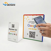 Tarjetas NFC Personalizadas para Reseñas de Google, Soporte con Código QR Impreso, Letrero NFC para Reseñas de Google, Exhibición de Marketing con Opiniones de Clientes