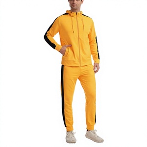 Men's Hooded Windproof Plus Size 2-Piece <b>Zip</b>-<b>Up</b> Printed 100% Polyester Mesh Sweatsuit Tracksuit for Autumn Sporty Activewear - Product Image 1