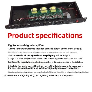 Répartiteur DMX 3 broches XLR 8CH 4CH, amplificateur de signal DMX-512, répartiteur optique pour éclairages de scène et DJ, machine à fumée - Product Image 3