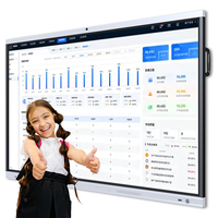 Tableau interactif intelligent mural LCD 4K de 65/75/86 pouces avec Android 15/16, certifié EDLA, écran tactile pour l'école