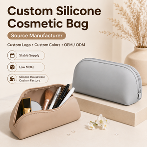 Sac de toilette multifonctionnel en silicone personnalisé YMS, pochette cosmétique, rangement pour salle de bain, maquillage, voyage - Product Image 2