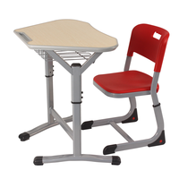 Chaise de bureau métallique collaborative de style moderne avec hauteur réglable, table d'étude pliable pour étudiants, plateau en bois, mobilier scolaire
