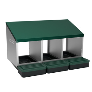 Prix d'usine Nouvelle poulailler de ponte à 3 trous sans pieds en matériau galvanisé pour poules, Collection Green House - Product Image 3