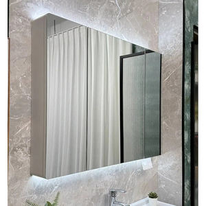 Meuble-lavabo mural de salle de bain avec miroir et lavabo en céramique, design moderne et simple, meubles de salle de bain, armoire de salle de bain - Product Image 6