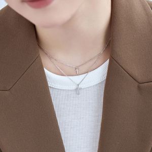 Dylam <b>Cross</b> Necklace for Women S925 Silver Layered <b>Chain</b> <b>Cross</b> Pendant Necklace Simple Jewelry Gifts <b>Chain</b> Necklace - Product Image 3