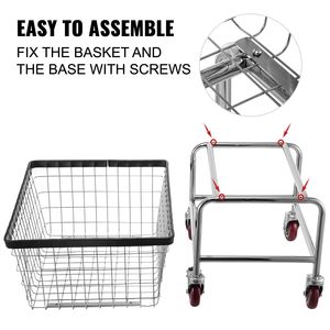 DB "2.5 Bushel Plastic Wire <b>Laundry</b> <b>Basket</b> Cart <b>with</b> <b>Wheels</b> 21''x27''x27.5''-Wholesale Commercial <b>Laundry</b> Cart" - Product Image 6
