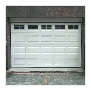 Puerta de garaje seccional superior automática de acero 16x7 moderna, diseño novedoso, superficie acabada, proveedor de garaje suministrado por Villa