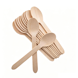 Cubiertos de Madera Ecológicos, Biodegradables y Desechables, con Logotipo Personalizado Impreso, para Regalos, Marca <span class=keywords><strong>ECOLIFE</strong></span>, Naturales - Product Image 4