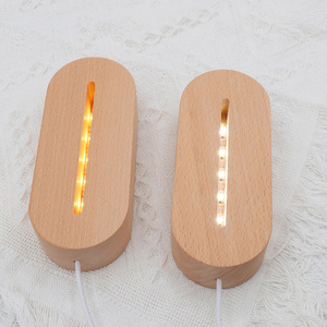 Bán buôn hình dạng hình bầu dục Led Cơ sở ánh sáng màu sắc tùy chọn gỗ LED cơ sở - Product Image 3