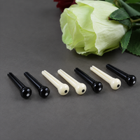 Peg Tuning Gitar Akustik ABS Grosir - Pin Tuning Putih/Hitam, Tailpiece, Sadel, Penahan Senar, Pin Bridge untuk Gitar Akustik