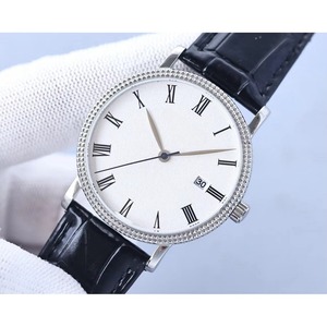 Reloj Multifuncional de Diseño Simple y Elegante con Correa de Cuero de Marca de Lujo de Calidad, Espejo de Zafiro y Esfera Blanca - Product Image 1