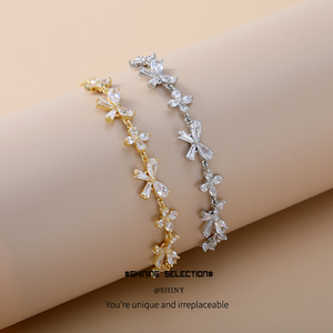 แฟชั่นสร้อยข้อมือโบว์โลหะผสมสังกะสีปรับได้ผู้หญิงของขวัญเครื่องประดับ - Product Image 4